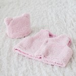 再販⭐︎＜もこふわ＞くまさん🐻のとろけるベスト＆帽子セット（ベビーピンク)