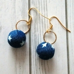 デニムボールピアス