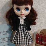 ２２センチドール カーディガン ブラック チェック