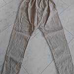 Ⓐリネンのサルエルらくらくパンツ　亜麻色　ナチュラルベージュ