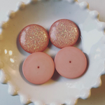 デッドストック  25mm ラメ カボション  ピンク