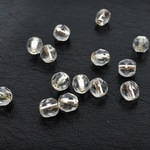 【チェコグラスビーズ】ファイアポリッシュ4mm クリスタルシルバーライン 50個