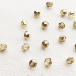 【チェコグラスビーズ】ファイアポリッシュ4mm ライトトパーズキャル 40個