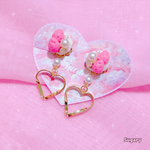 ♡SALE♡いちごホイップイヤリング(ビジュー付き)