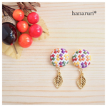 秋◆お花の刺繍イヤリングorピアス《irodori》