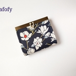 USA生地☆Magnolia Navy★口金ミニ財布