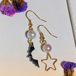 ハロウィン🎃パーティ　コウモリスター🌟ピアス&イヤリング✨