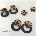 【送料無料】べっ甲風ラウンドプレートラタンピアス.イヤリング