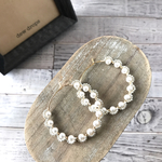 ✳︎オトナ可愛い♡クリスタルパールのフリルフープピアス✳︎