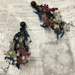 再販 ドライフラワー ピアス 濃ピンク