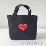 LOVERSトートバッグ(ブラック×レッド)