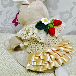 【小さめうさぎさん用】苺のフリルドレス
