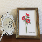 再販♡標本風アネモネの刺繍フレーム