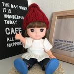 メルちゃん、ソランちゃんの帽子＊ニット帽 （ショート・レッド）