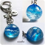 雲レジン  青空(すじ雲入り) キーホルダー