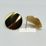 sns190《4個》17mm✴ウェーブ変形ピアスポスト（ゴールド）