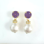 《再販》コットンパールスワロピアス(パープル)