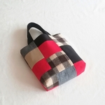 冬のパッチワークバッグ/wool/red