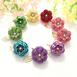 ぷくぷくお花のポニーフック☆つまみ細工★髪飾り
