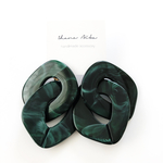 【green】\BIG/ double ring pierce ／ earring