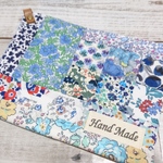 【sale】リバティパッチ＊カフェオレマット＊ブル＆ネイビー