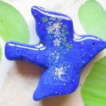 ◇469　『fyasf２１様ご売約品』　冬の星空☆彡青い小鳥のブローチ🐦