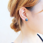 【TIME SALE】【1点のみ】【chimie vintage collection-125 】フランスヴィンテージボタン・ノンホール樹脂ピアス