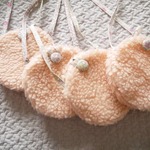 サーモンピンク∞リバティのふわもこポシェット
