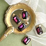[再入荷]アンティークスクエアガラス＊レッド＊1個