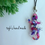《再販》トカゲ レジン ストラップ【アネモネ】