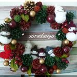 直径約２８㎝　2018雪だるまちゃんリース🎄