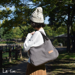 【受注製作】倉敷帆布の四角いトートバッグ　はいいろ
