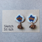 cocoa×flower刺繍ピアス
