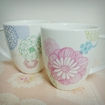【再販♪】ペア♡パステルフラワーのマグカップ♡