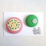 ★くるみボタンブローチ★