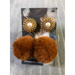 Sana おおぶり ファー アンティーク系ピアス