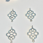 damask silver charm 28mm18mm 8pc