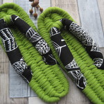 布ぞうり：emisi-nyoraiさまご予約品：再販yellow green24.5cm/北欧leaf