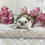 ハリネズミ（羊毛フェルト）シナモン伏せｃ