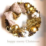 Xmas◇クリスマスリース◇ゴールドドットオーナメントL