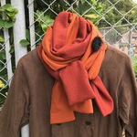 ウールガーゼのマフラー・「rabbit ear」カシスオレンジ