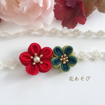ベビーヘアバンド♡深紅色のお花 お宮参り お食い初め