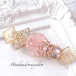 サークルピンク桜 フラワー バレッタ