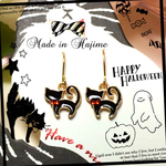 黒ねこ❤︎赤リボンピアス
