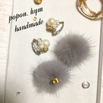 ファーキャッチ♡ビジューピアス✽イヤリング