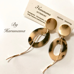 【再販‼︎】秋冬 ゴールド×べっ甲フープ ピアス／イヤリング
