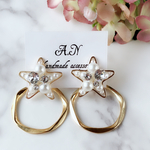 パールスター×リングピアス/イヤリング