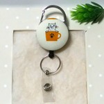 コップの ねこさん のびるキーホルダー＊リールキーホルダー