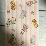 デザインペーパー♡A4サイズ   ストライプ柄 アニマル＆スイーツ 10枚セット  105.