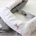 ベルト＆首回りパッドセット（エルゴ*エルゴアダプト用）ホワイト＆ピンク花柄